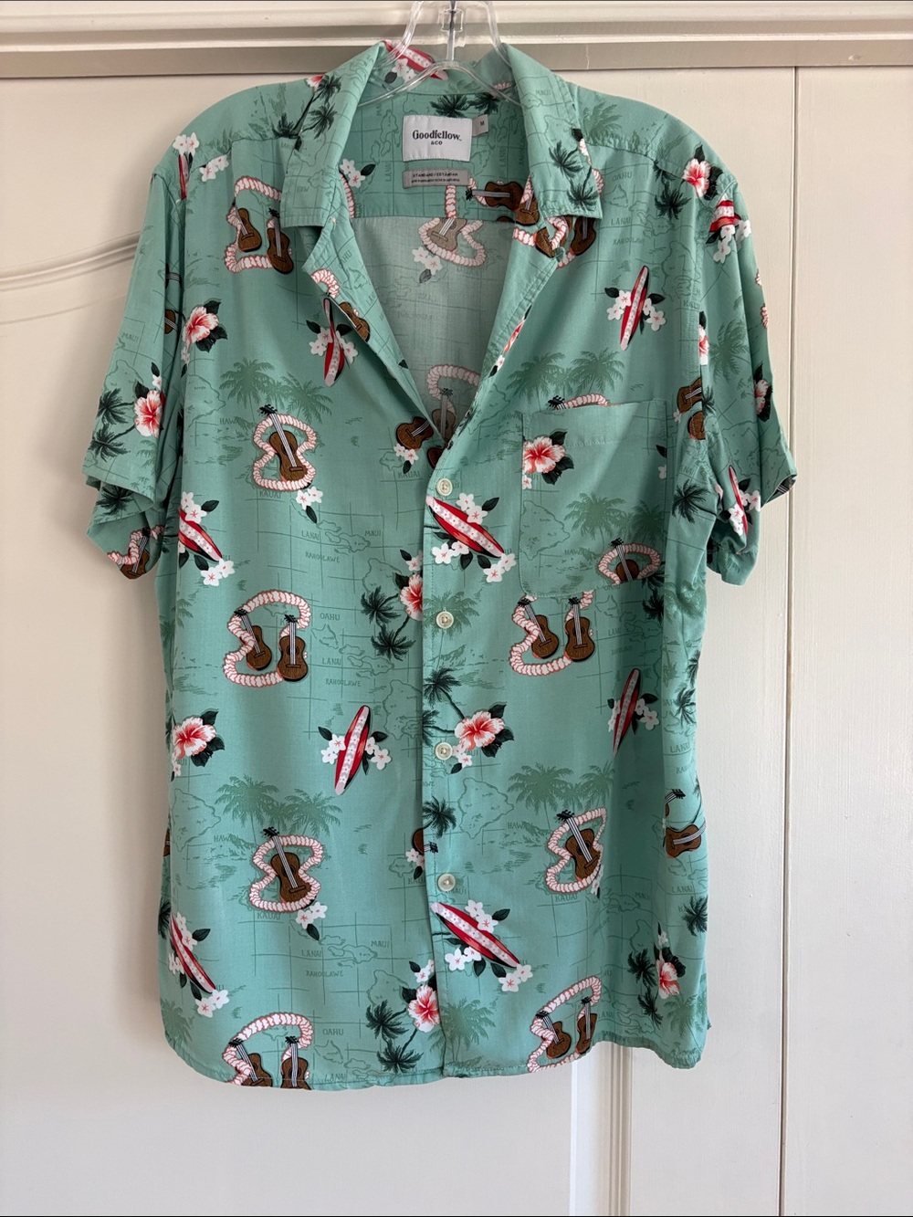 Goodfellow & Co Mint Green Short-Sleeve Hawaiian Shirt